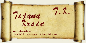 Tijana Kršić vizit kartica